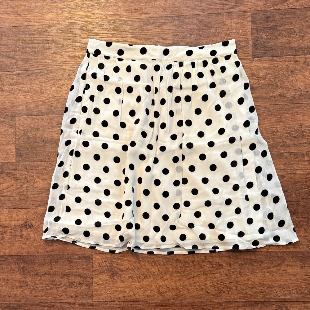 J. Crew Factory A-Line Skirt with Velvet Polka Dots